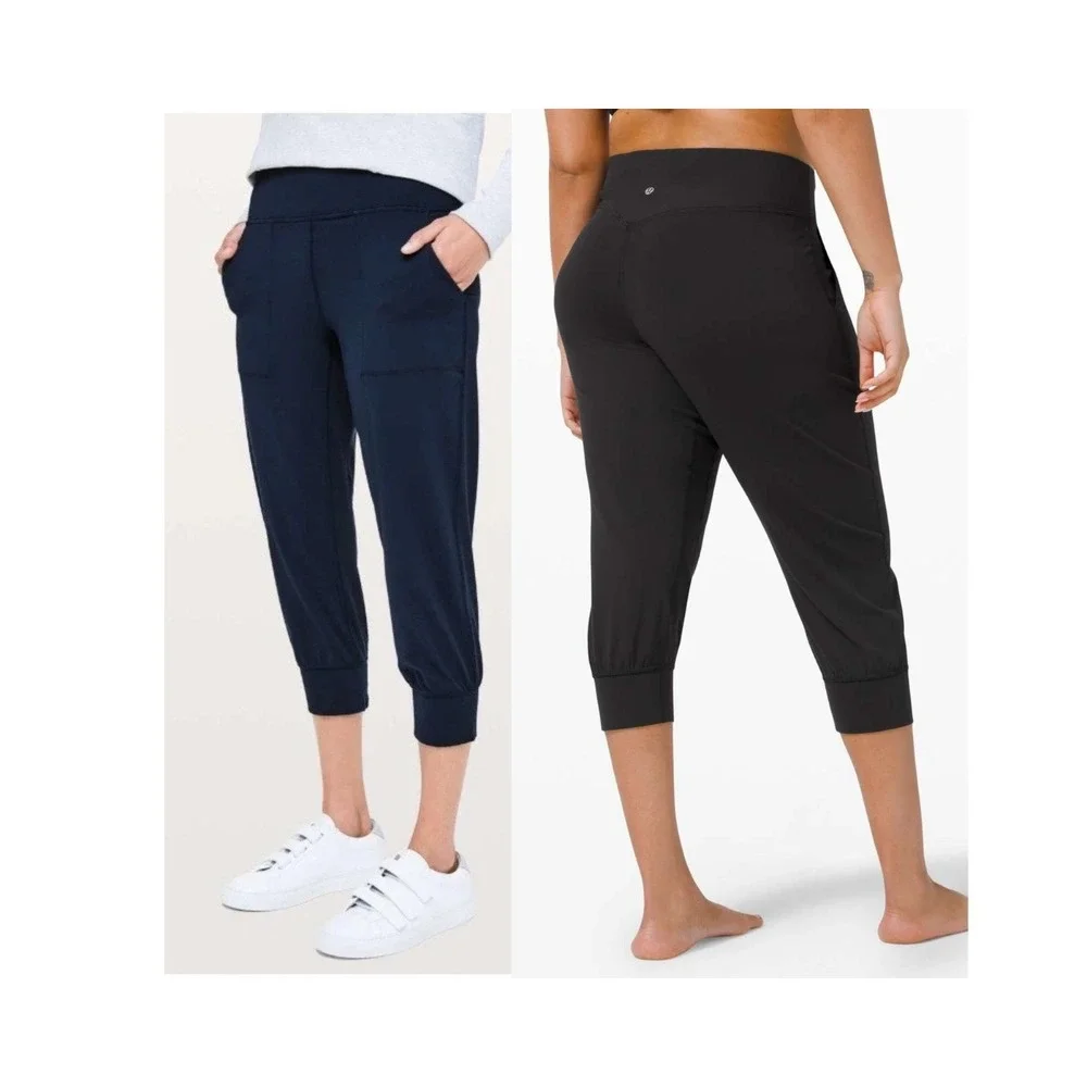 Lululemon Align High-Rise Joggers Cropped Sz 2 Black Nulu Soft Stretch Yoga Pant